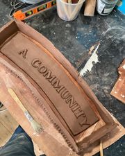 Fabricating the markers for Remembering Together, Dumfries & Galloway, Phase 2.
