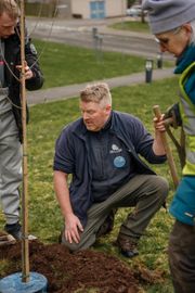 Image from the planting of The Dispersed Memorial Forest in The Crichton & NHS Mountainhall, Dumfries, Scotland.