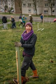 Image from the planting of The Dispersed Memorial Forest in The Crichton & NHS Mountainhall, Dumfries, Scotland.