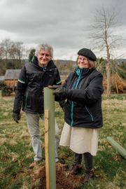 Image from the planting of The Dispersed Memorial Forest in The Crichton & NHS Mountainhall, Dumfries, Scotland.