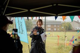Image from the launch of The Dispersed Memorial Forest at Bell Crecent Park, Sanquhar, on Friday, 14 June, 2024.