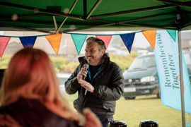 Image from the launch of The Dispersed Memorial Forest at Bell Crecent Park, Sanquhar, on Friday, 14 June, 2024.