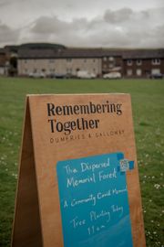 Image from the launch of The Dispersed Memorial Forest at Bell Crecent Park, Sanquhar, on Friday, 14 June, 2024.